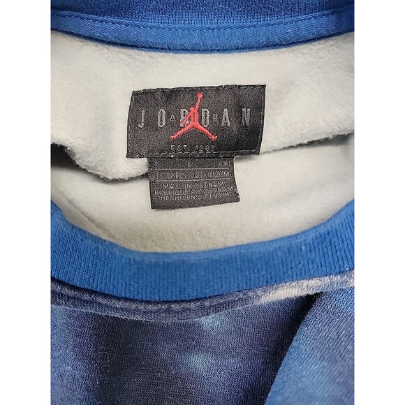 Vtg Air Jordan Blue Tiedye Crew neck Sweatshirt Size Youth S 8-10 Yrs - Picture 8 of 10